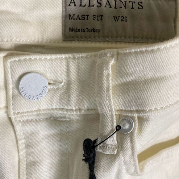 New w tag All Saints Mast fray white jeans/pants Sz 26 - Picture 10 of 10